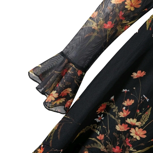 Floral Black Dress - Picture 6 of 7